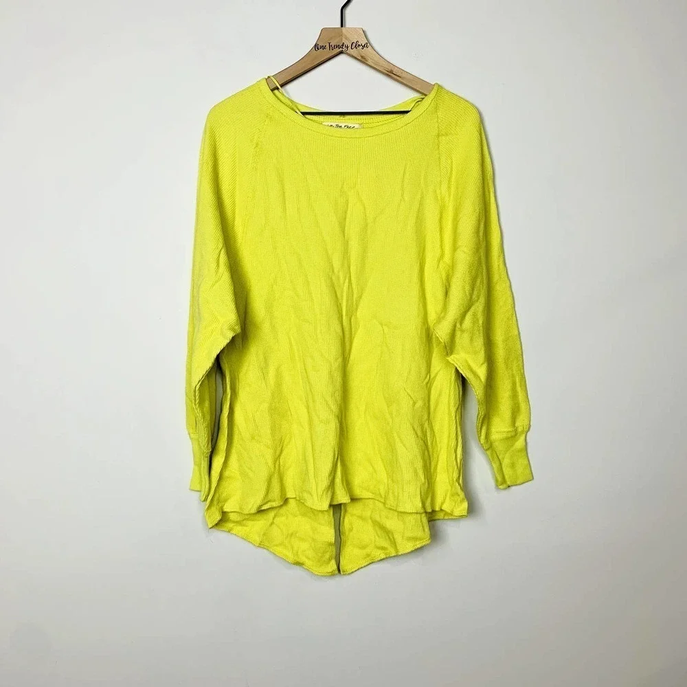 Free People NWT Tunic Oversized Long Sleeve Amelia Thermal Knit Top Size Small